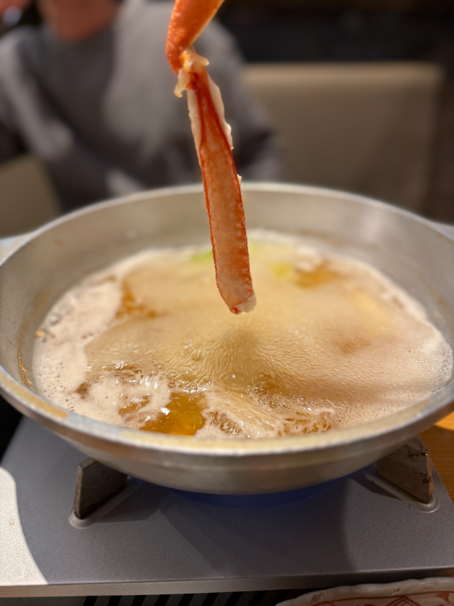 出汁にくぐらせるかに