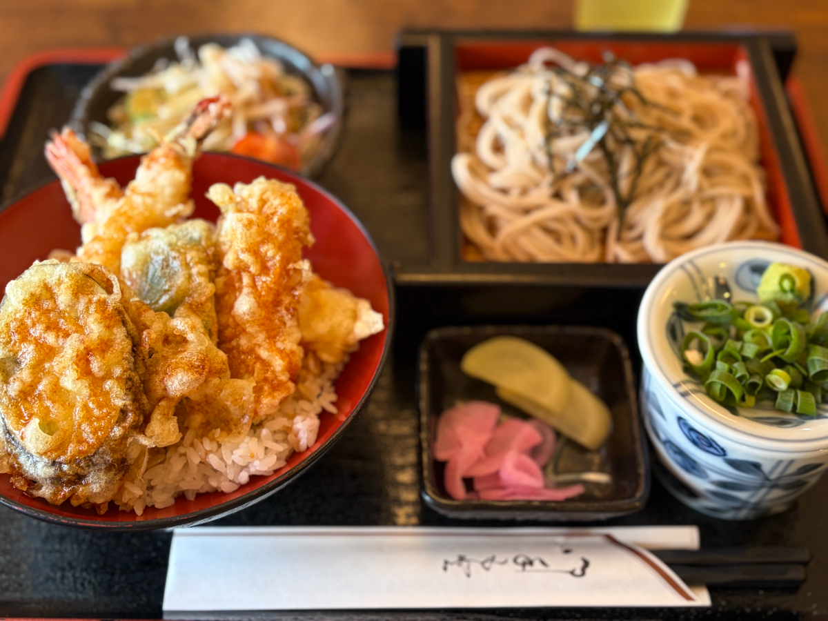 いつもの、天丼ざるそばセット。